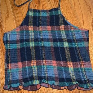 American Eagle Plaid Halter Top